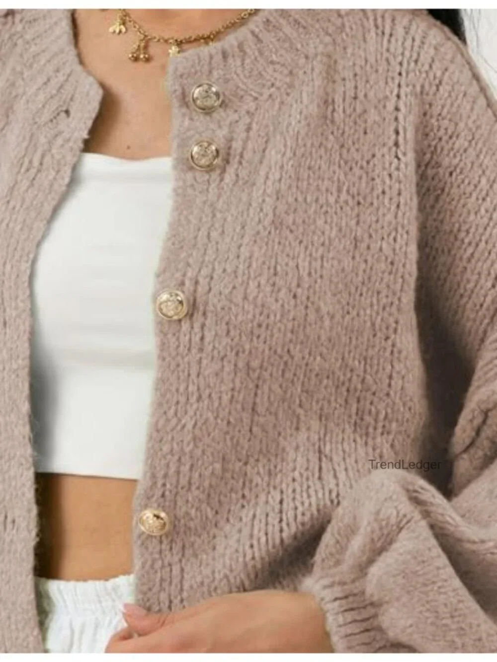 Cardigan Sweaters for Women Long Sleeve Button Up Knit Oversized with Lantern